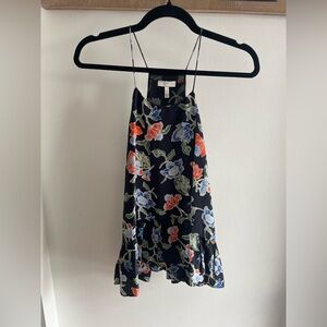 Joie Black Blouse with Colorful Floral Design